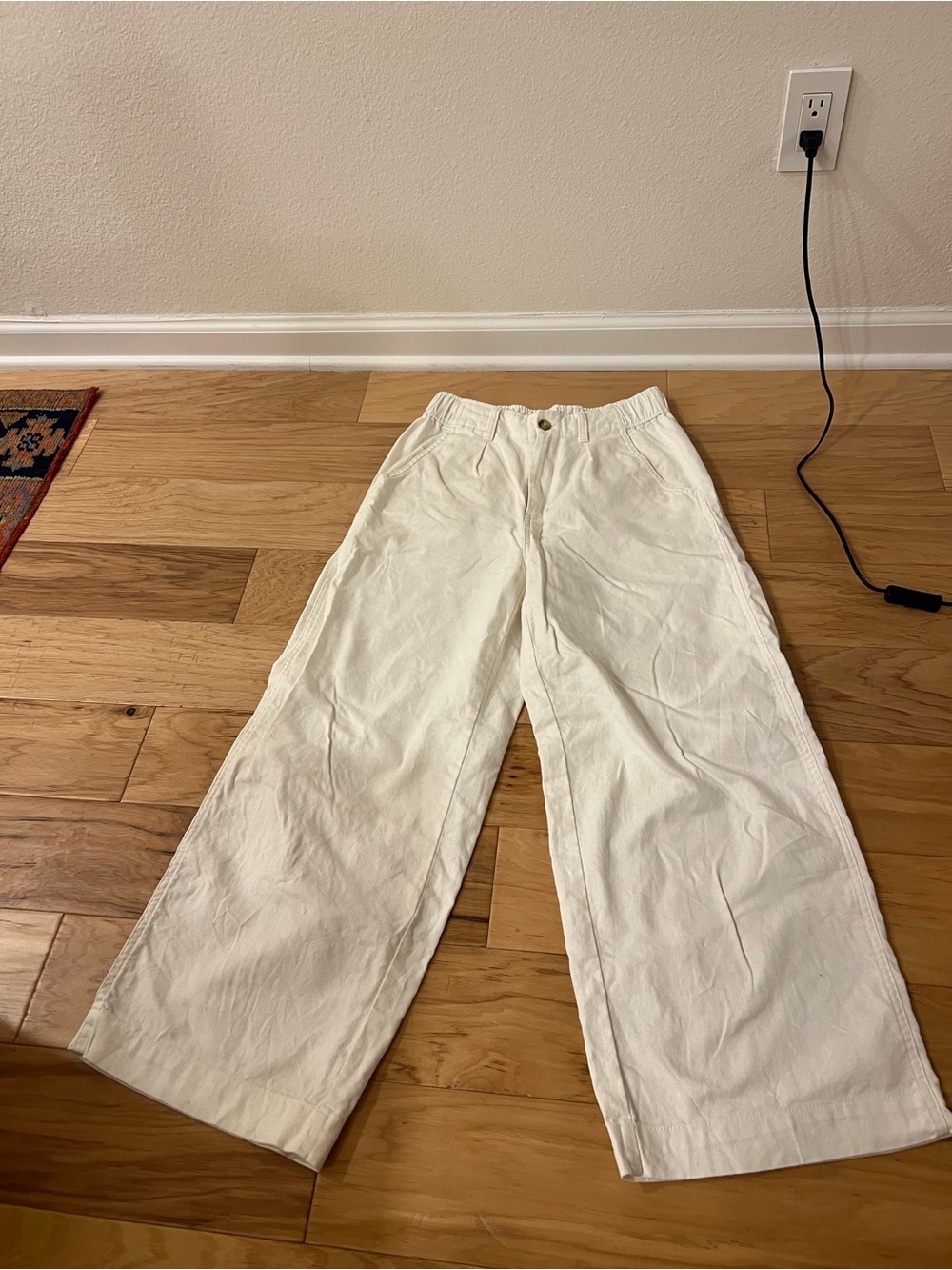 Madewell Cream Elastic Waist Drawstring Pants